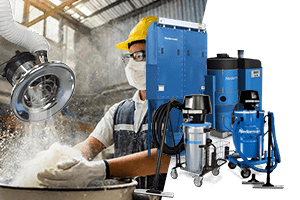 Existem sistemas fixos que operam com dutos e tubulações, equipamentos para limpeza industrial e máquinas móveis e exaustores portáteis que podem ser levados nos diferentes ambientes da fábrica.